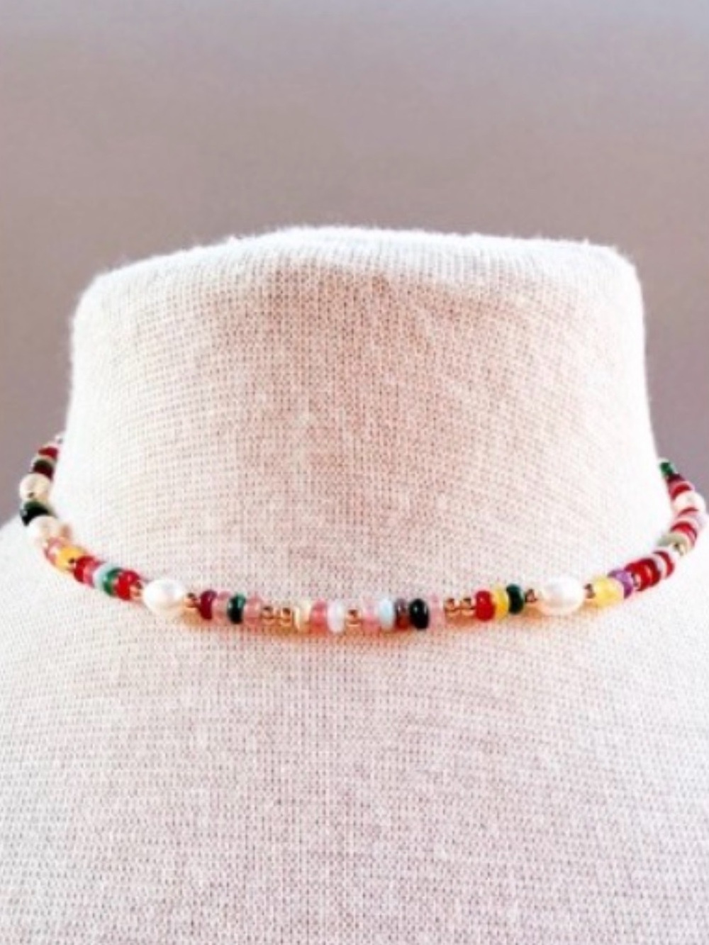 NWT Dylan Jewelry Cecily Necklace Multicolor Beaded Pearl Gold Tone 18" Boho
